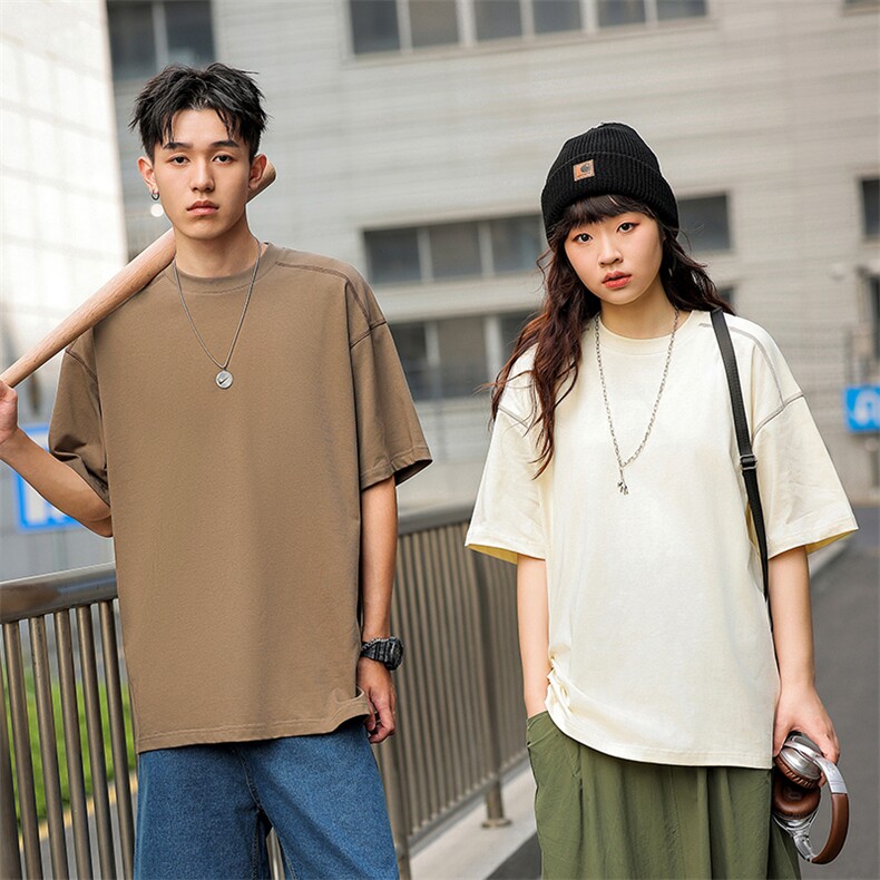 32支 双纱240克 8色S-3XL 棉 男女款T恤图片