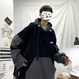 2023春季男潮流宽松外套连帽百搭韩版高街工装上衣JK0027-P30图片
