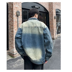 美式重工复古做旧水洗牛仔衣外套男日系宽松潮牌工装夹克帅图片