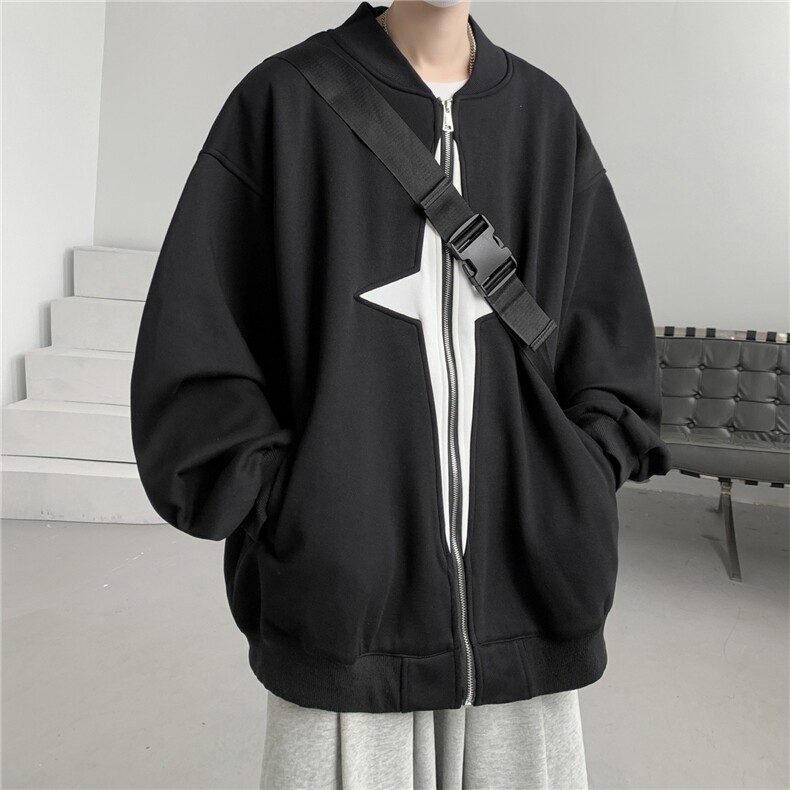 秋款美式复古撞色320G华棉飞行棒球服男女夹克外套XJ273-P70控98,男装卫衣,电商B370