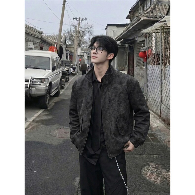 [网图]春季男士潮流夹克扎染立领复古上衣外套C61322-TP70138,男装夹克,电商A102