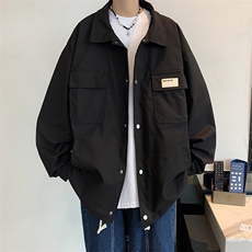 港风秋款男夹克工装大口袋魔术贴贴标冲锋衣夹克衫外套JK116P65，男装夹克，星座1013-1