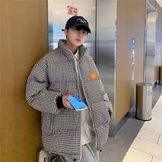 立领青春流行加厚百搭棉衣新款拉链格子直下摆气质男女TT541P80，男装棉衣，星座1013-5