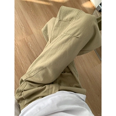NZI99LL-P58美式复古卡其色工装牛仔裤男夏季宽松直筒阔腿裤，男装牛仔裤，星座1007（原301D）