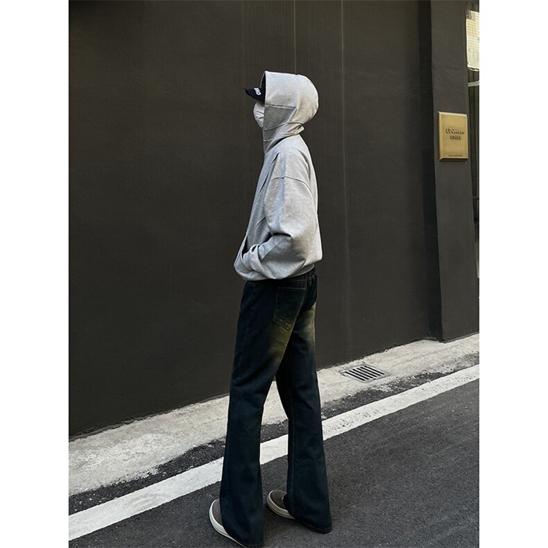 B221美式ins高街暗黑光版修身微喇牛仔裤LK23137-P55控78,男装牛仔裤,电商B221