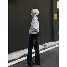 B221美式ins高街暗黑光版修身微喇牛仔裤LK23137-P55控78，男装牛仔裤，电商B221
