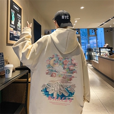 特P43控78秋季360G麂皮绒印花宽松休闲连帽卫衣JWY3220，男装卫衣，电商B370