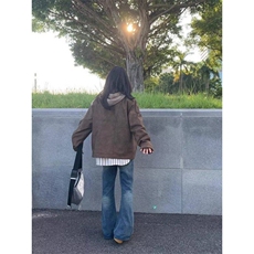 潮流常规款慵懒无品牌欧美式高街皮衣外套男女情侣2024秋新款，男装皮衣，星座506A