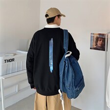 港风中性情侣大码休闲运动套头卫衣男外套7666P25图片