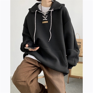 春季新款宽松休闲连帽上衣日系cityboy潮牌百搭卫衣男 W8078-P40图片