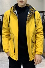 秋冬迷彩棉服男模特加厚夹克风衣保暖外套工装棉衣黄色863加绒，男装夹克，星座1207