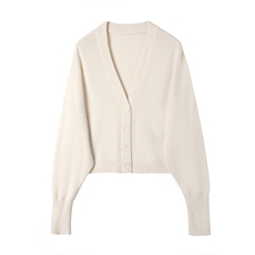 2025年秋季奶泡短款羊绒开衫无小羊时尚百搭通勤，女装羊绒衫，奢优羊绒