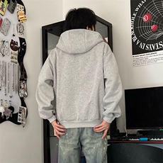 抖音得物高品质二开25秋冬美式重磅宽松结构双面连帽卫衣外套W68，男装卫衣，电商A486