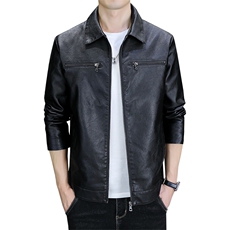 新款春秋款真皮皮衣男韩版潮流帅气机车薄款休闲男士夹克，男装皮衣，星座1508-3