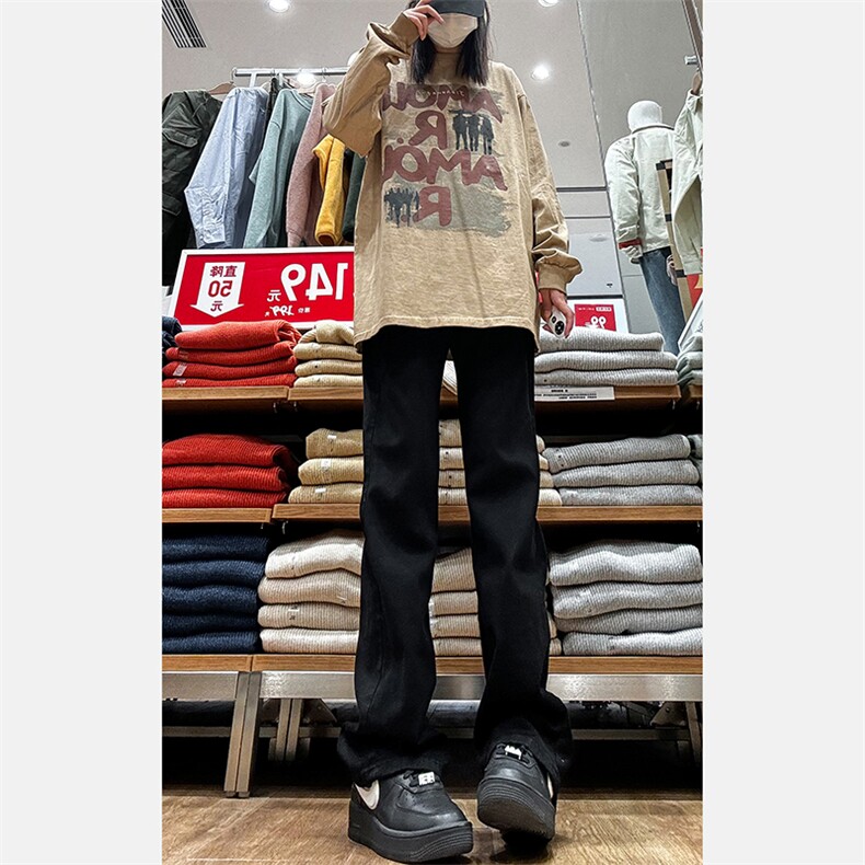 2024春款修身微喇复古弹力牛仔裤715-6-BK01P50,男装牛仔裤,星座715-6