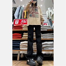 2024春款修身微喇复古弹力牛仔裤715-6-BK01P50，男装牛仔裤，星座715-6