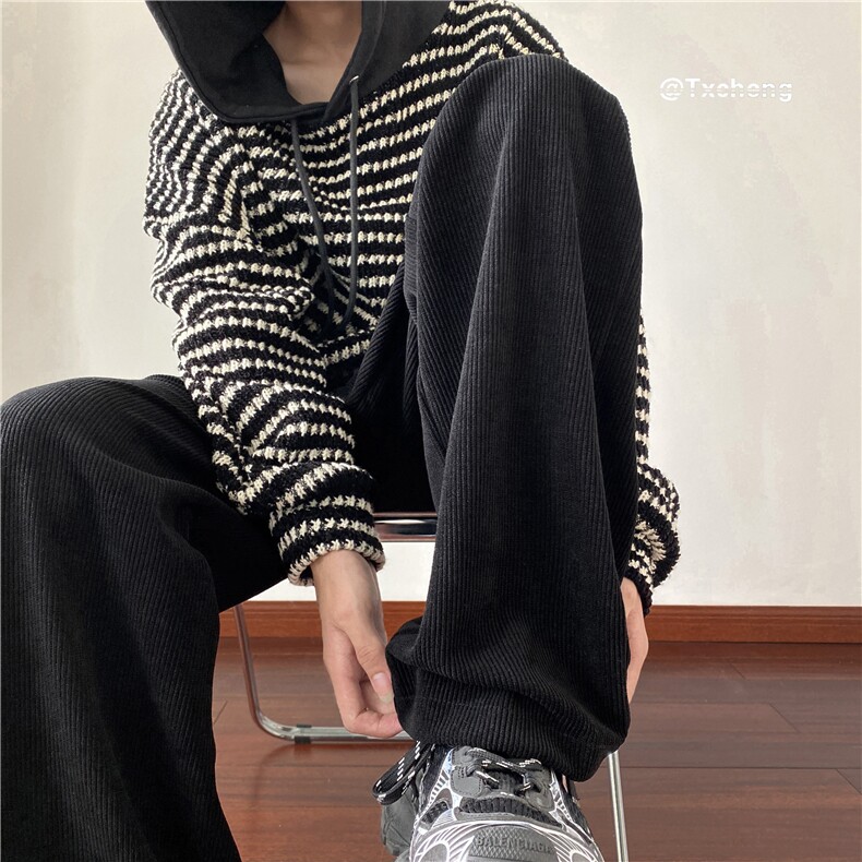 抖音品质秋冬灯芯绒休闲裤宽松百搭阔腿裤B315-K23488-P45控58,男装休闲裤,电商B315