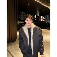 美式复古座山雕毛领棉服男冬季cleanfit宽松加厚情侣立领棉衣外套，男装棉衣，星座506A