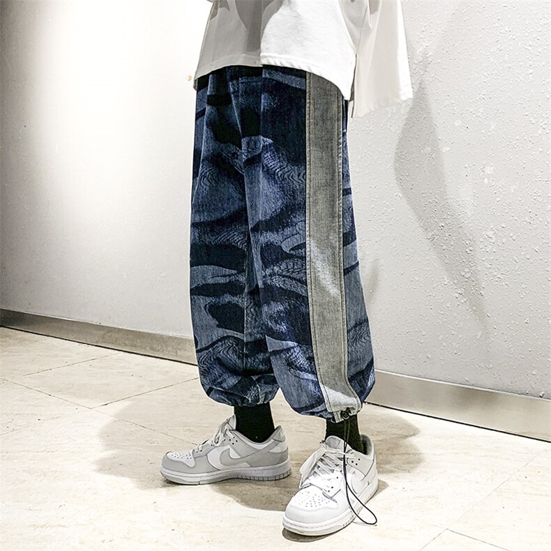高级感hiphop宽松牛仔裤炸街美式高街束脚休闲卫裤 A125-K915-P55图片
