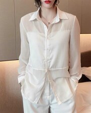 新款洋气时尚仿料气质衬衫，女装衬衫，L·H·X