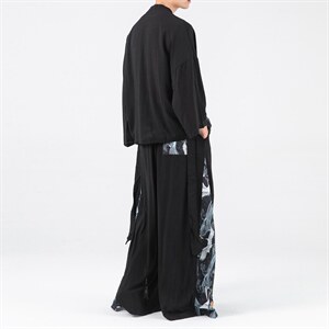 大码汉服改良风开衫阔腿裤套装情侣两件套古风仙气 TZ72/P145图片