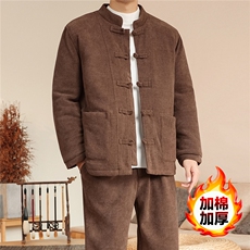 2025冬季风套装中式复古唐装棉衣棉绒保暖棉袄MY2532-P135，男装棉衣，电商A008