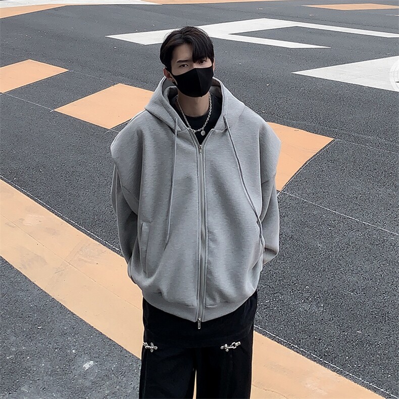 垫肩卫衣男韩版潮流连帽高街帅气2024秋冬ins宽松外套WB195-P45,男装卫衣,星座412-3