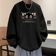 5XL华夫格卫衣男大码胖子圆领长袖t恤HW76389-P30加绒款-P40，男装卫衣，电商A040