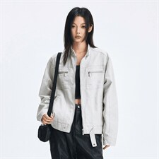 26春装高品质老钱风立领夹克外套男女美式潮牌拉链工装风宽松上衣，男装夹克，电商A486