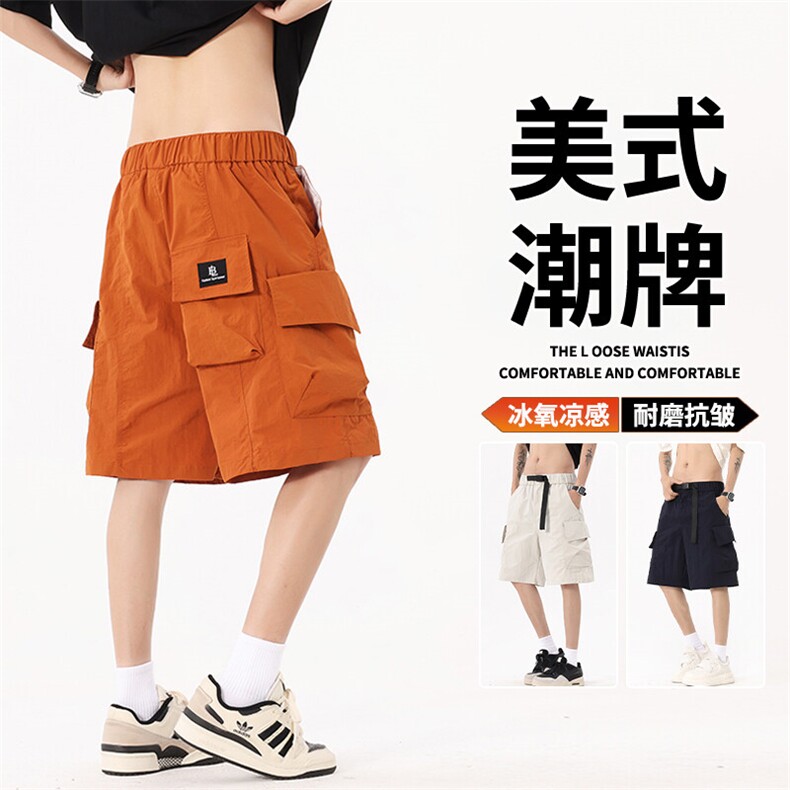 抖音品质工装短裤男生夏季大码美式高街潮A146-GY510特p35量大优图片