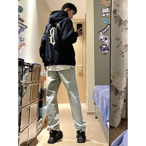 B221 美式ins高街暗黑小众个性铆钉小脚牛仔裤 LK23142-P65 控88图片