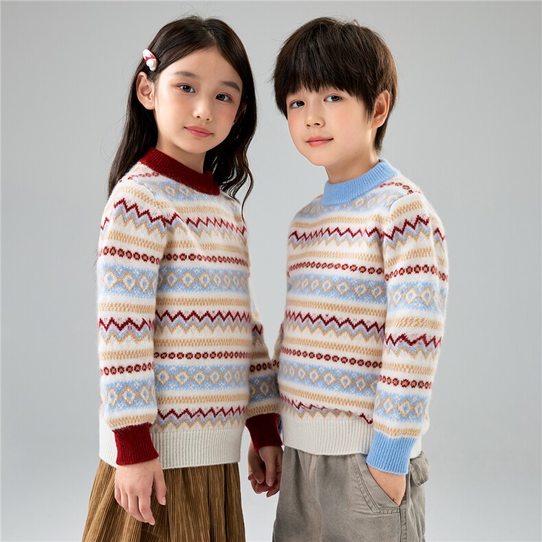 优质100%羊毛儿童针织衫男女童加厚半高领套头毛衣宝宝羊绒打底，童装儿童羊毛衫，初丹羊绒童装