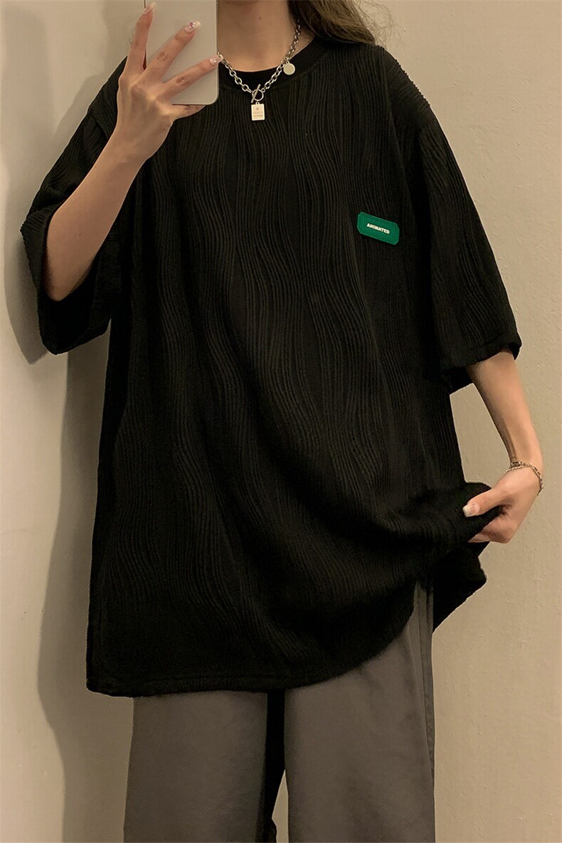 中性风弧形设计短袖T恤大码M-5XL情侣男士短袖T恤男DT8765P30控49,男装T恤,星座227-7