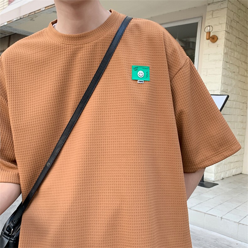 主推~蒂芙尼绿华夫格短袖t恤男女同款021P35,男装T恤,电商A309
