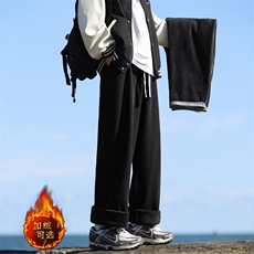 加绒加厚牛仔裤男款冬季直筒休闲潮牌阔腿裤长裤JRK823-特批-45，男装休闲裤，星座718-1