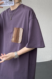 8XL-M 高品质纯棉美式复古宽松简约百搭学院风短袖T恤上衣男DX343图片