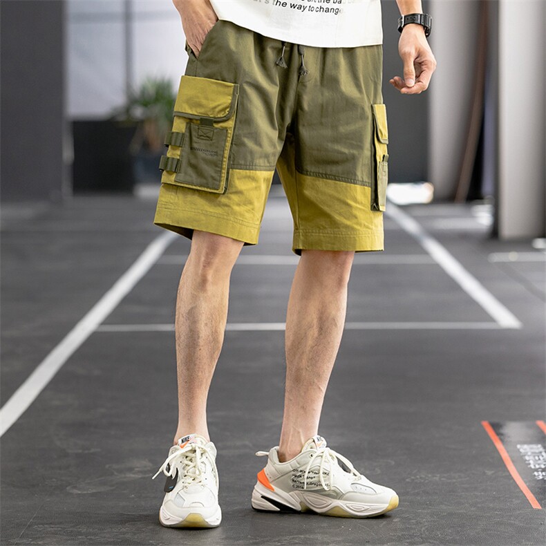 2021夏季新款潮牌插色五分裤休闲大口袋工装短裤A438-KX205-P38,男装休闲裤,电商A438