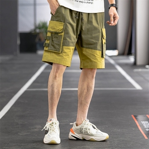 2021夏季新款潮牌插色五分裤休闲大口袋工装短裤 A438-KX205-P38图片