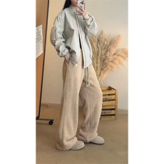 加绒加厚羊羔绒休闲裤棉裤宽松情侣百搭直筒裤5D2121-TP3569，男装棉裤，电商A102