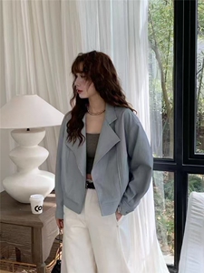 短款皮衣外套女春秋2025年新款酷飒风机车服图片