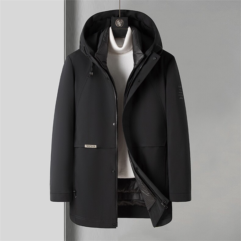 ANY22020钱塘2020-3中长款男士商务休闲连帽保暖羽绒服外套P318，男装羽绒服，钱塘207-3