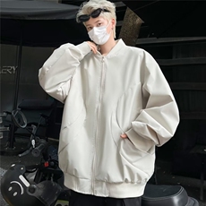 2024新款夹克男士春秋季时尚休闲宽松纯色情侣棒球服外套W9335，男装夹克，星座506