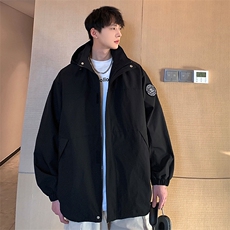 春款工装连帽夹克潮流拼色宽松贴标户外冲锋衣外套CYJK9236-P80，男装夹克，电商A128