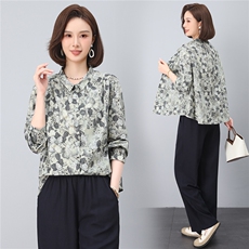 2025年秋季纯棉宽松型印花翻领上衣，女装衬衫，依恋蒂丝