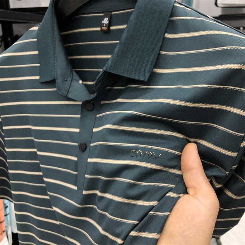 衬衫领半袖t恤男有带领2023夏季新款体恤男士商务休闲翻领polo衫，男装Polo衫，电商B212（原钱塘6029）