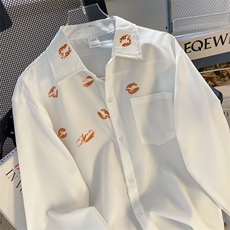 唇印长袖衬衫男设计感小众高级感禁欲系休闲衬衣CS103-P35，男装衬衫，星座1109-3