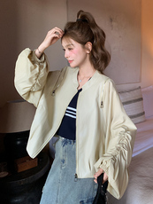 浅黄色休闲短外套女2025春季新款设计感超好看小个子百搭夹克上衣，女装短外套，浙宝192（原082）