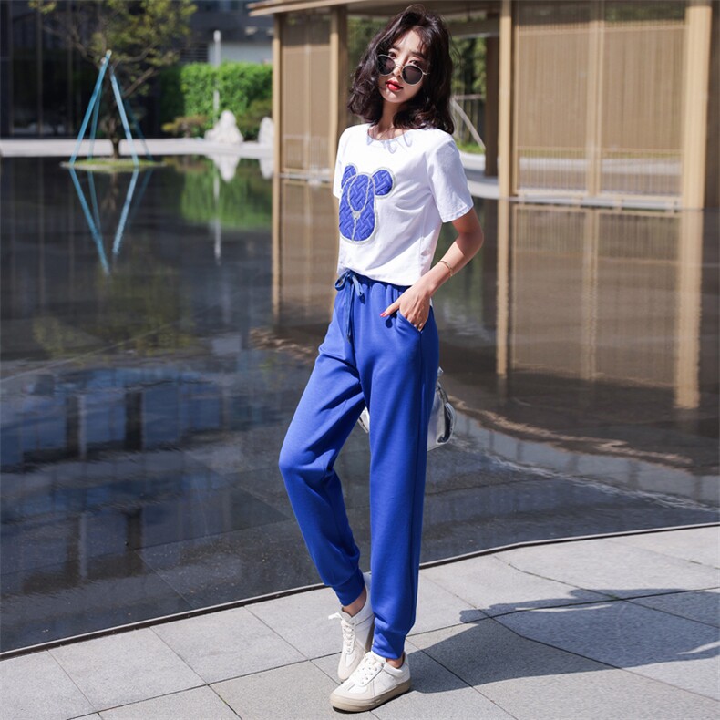 2022年夏装新款克莱因蓝休闲运动服卫衣套装女网红时尚两件套女,女装套装/套裙,瑶迪依秀