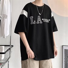 新款夏季设计潮流男装时尚百搭圆领男士字母印花T恤ZDY3408-P48，男装T恤，星座717