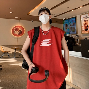 抖音直播得物品质重磅纯棉250克男无袖背心T恤T502P28控39图片